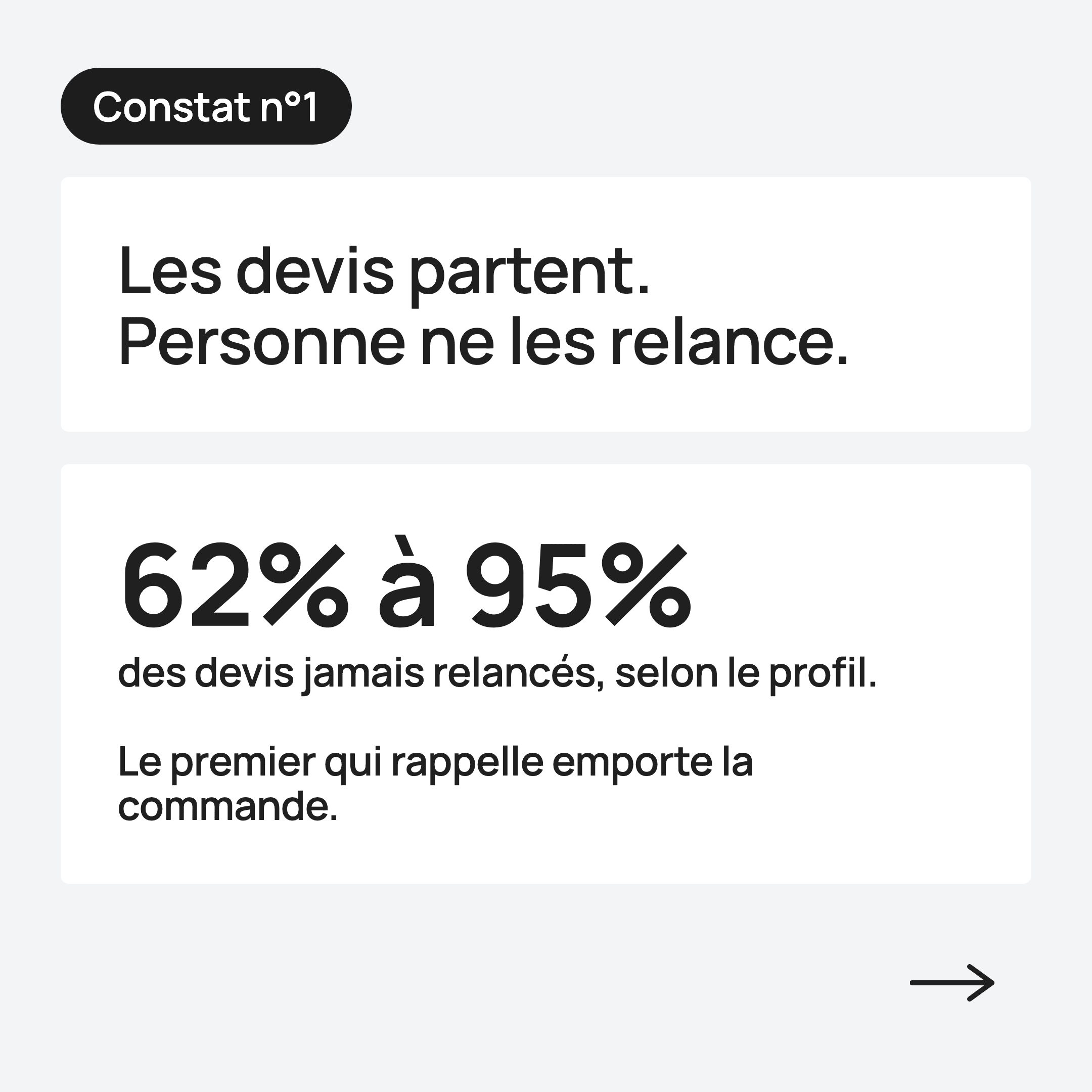 Les devis partent, personne ne les relance.